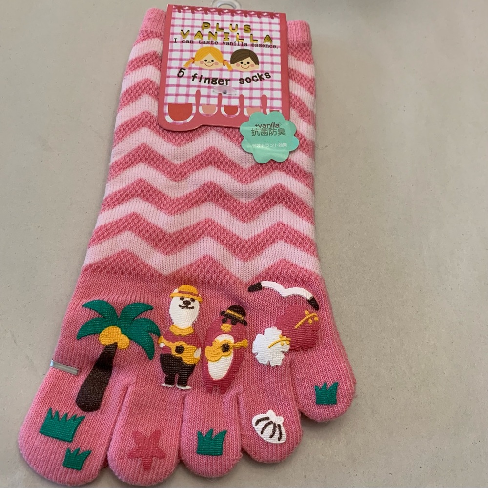 NEW - Five Finger Toe Socks, Cotton fits 3-7 Women’s or Girls Hosiery Cute Soft